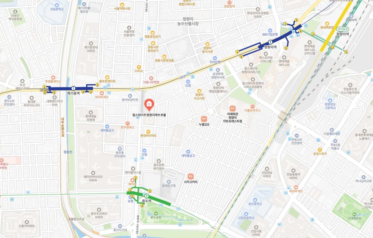 힐스테이트 청량리 메트로블 근거리 위치도